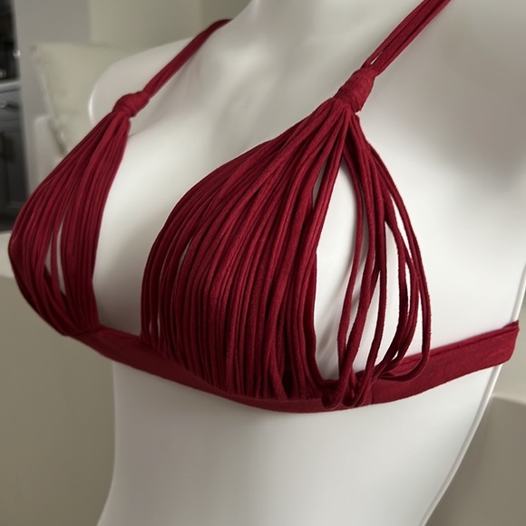 Thaikila Bali Querida Style Red Bikini Top Size Small (TOP ONLY) - Picture 3 of 6
